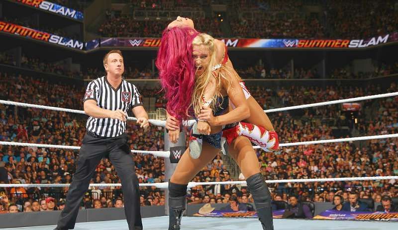 Sasha Banks and Charlotte collided at SummerSlam 2016